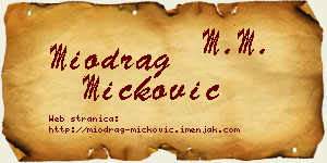 Miodrag Micković vizit kartica
